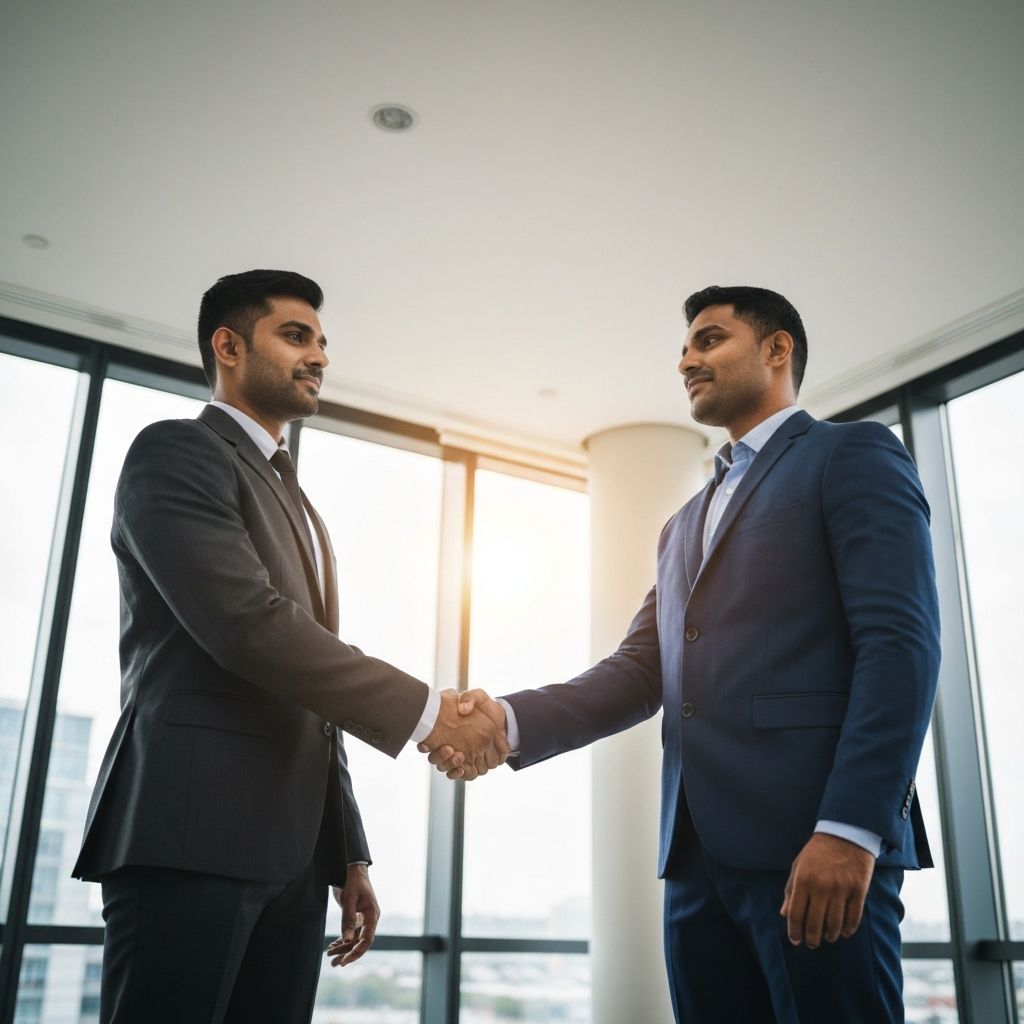 Professional handshake symbolizing successful debt clearance
